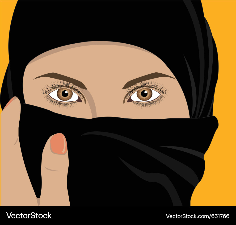 Image of young pretty woman with shawl vector image