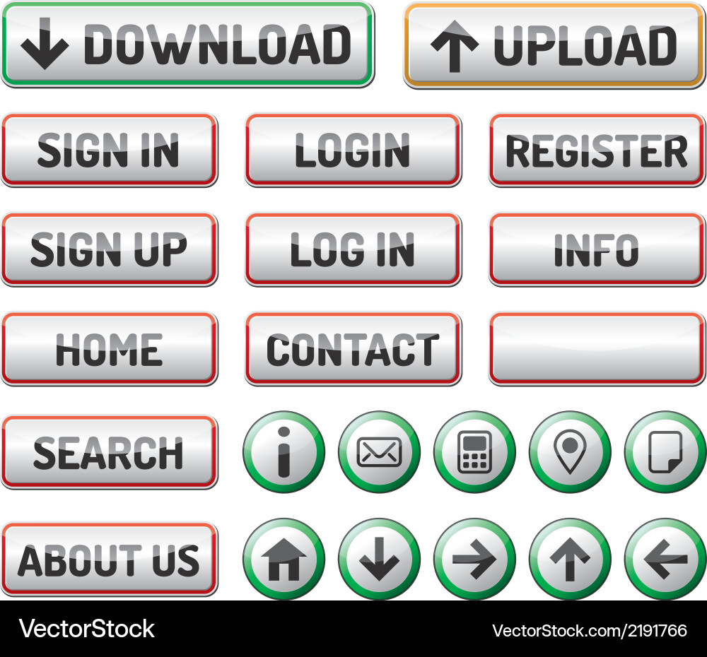 Internet web 2 icon button Vector Image