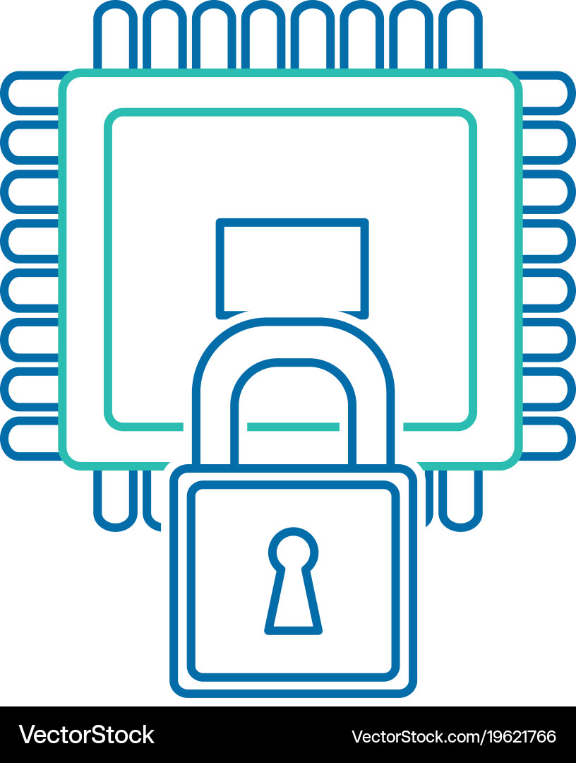 Isolated processor design vector image