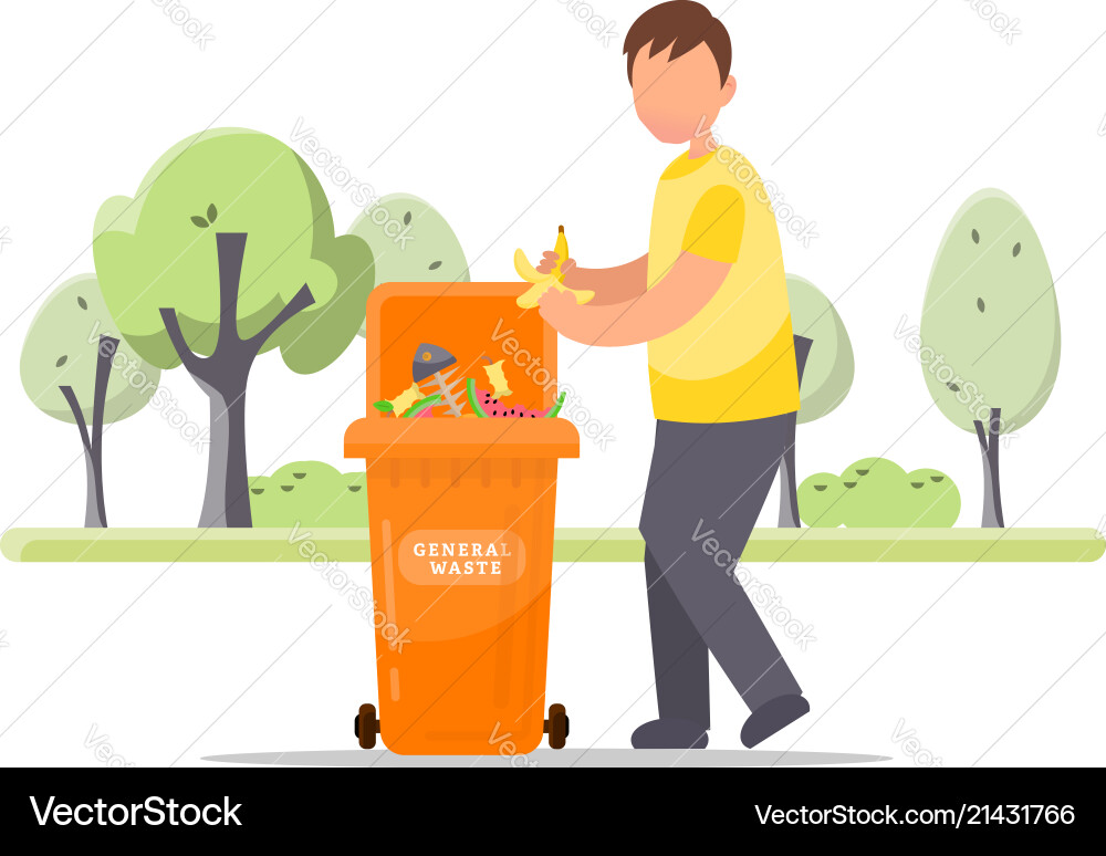 Man Sorting Garbage vector image