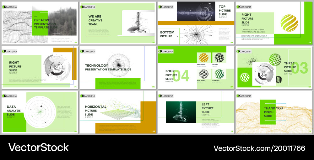 Minimal presentation templates tech elements vector image