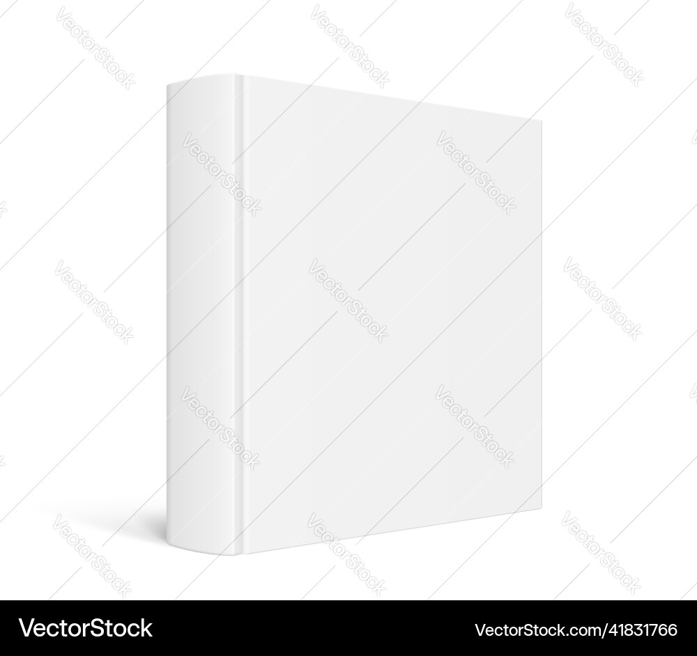 Mock auf stehendes quadratisches Buch mit weißem Rohling Mock auf stehendes quadratisches Buch mit weißem Rohling vektorbild
