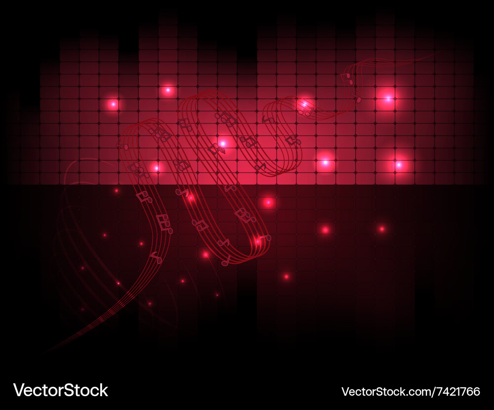 Musical abstract background with equalizer notes Vector Image