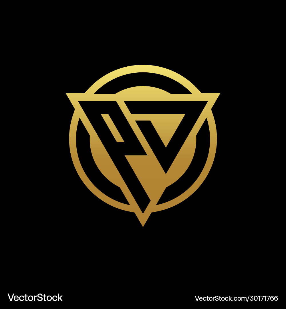 Pd logo monogram with triangle shape and circle Pd logo monogram with triangle shape and circle Vector Image