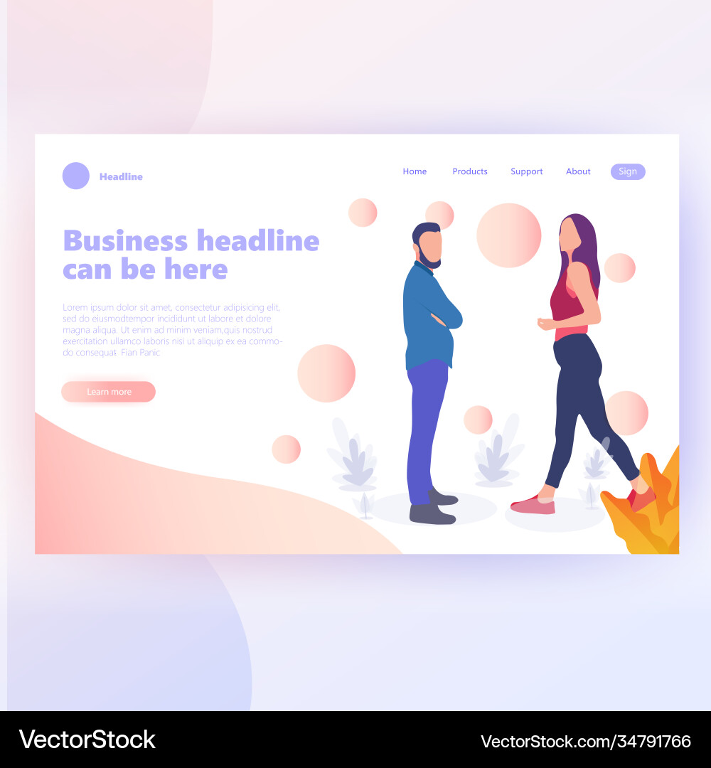 People work in a team and interact with graphs Vector Image