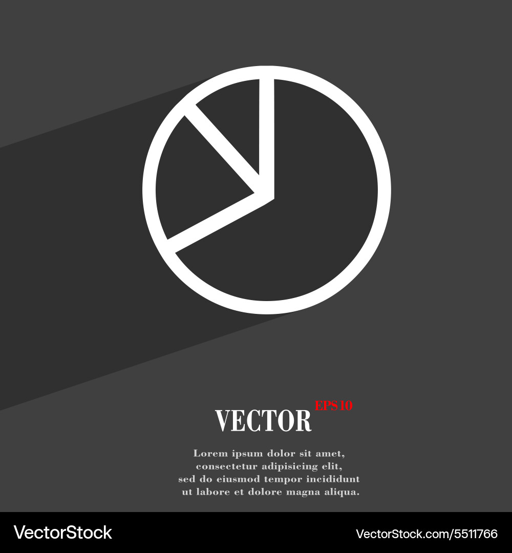 Pie chart graph icon symbol flat modern web design Vector Image