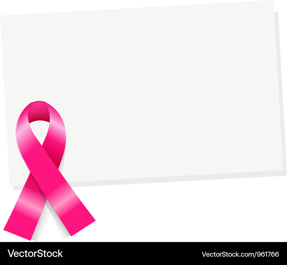 Pink Ribbon Awareness Note vector image