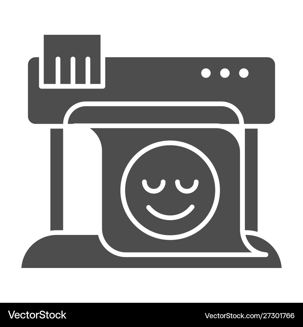 Plotter solid icon large format printer Plotter solid icon large format printer vector image