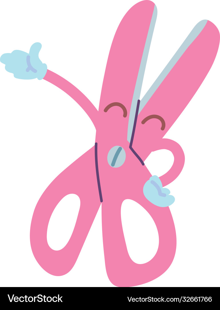 Scissors with happy face cartoon – Royalty-Free Vector | VectorStock, image size:769x1080
