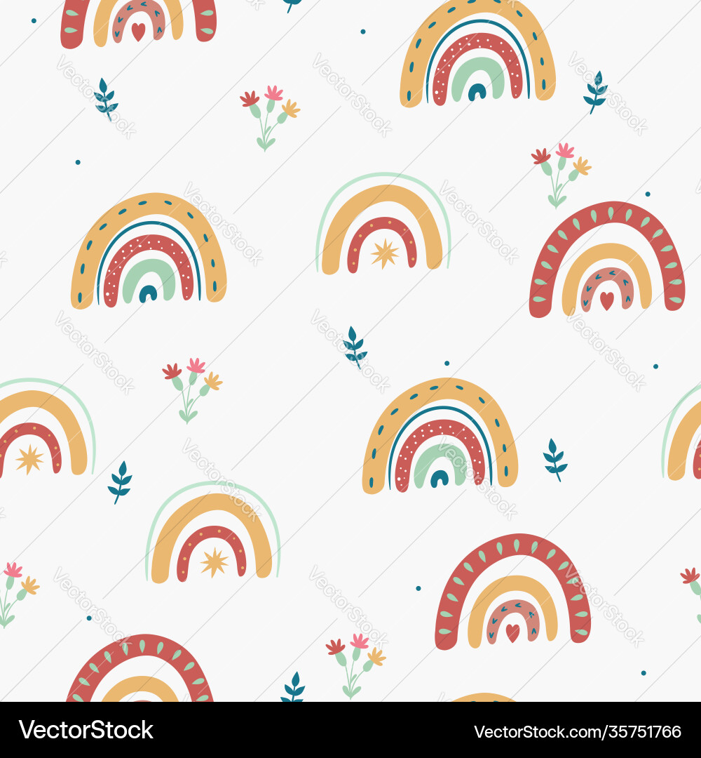 Seamless rainbow pattern in boho style graphics Seamless rainbow pattern in boho style graphics vector image