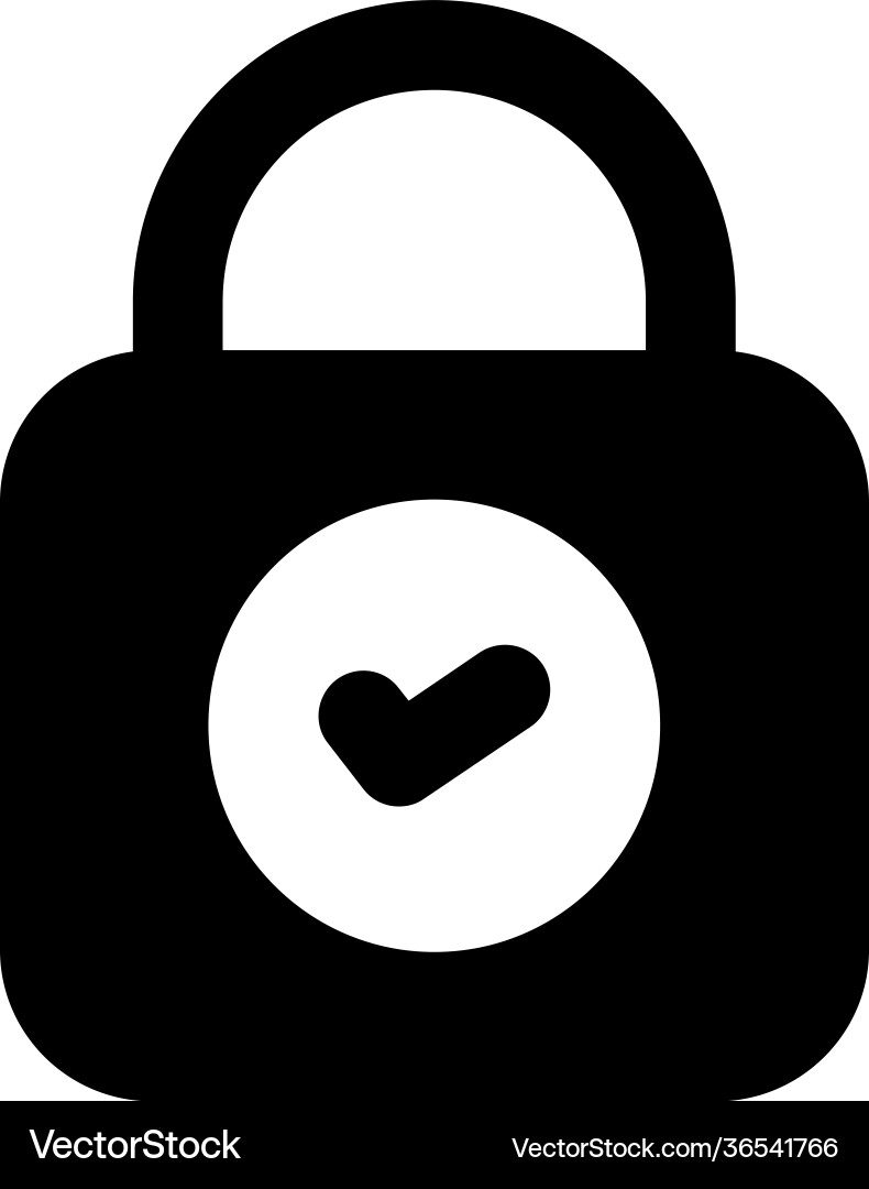 Secure lock vector image