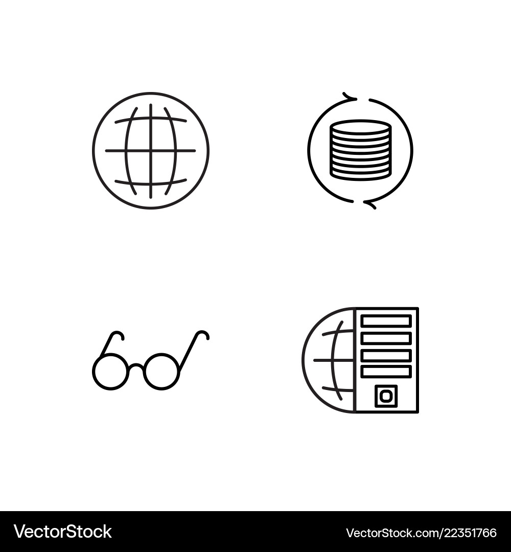 Web simple outlined icons set Web simple outlined icons set vector image
