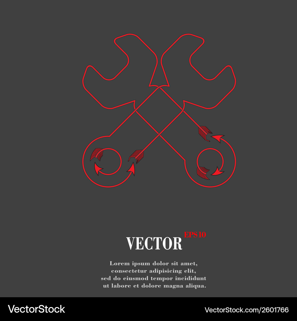 Wrench tool to work flat modern web button vector image
