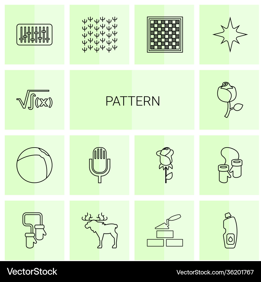 14 pattern icons Vector Image