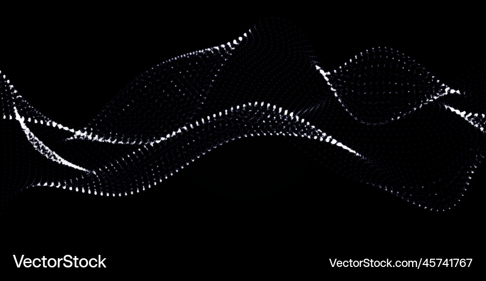 A wave of dynamic particles flows through Vector Image