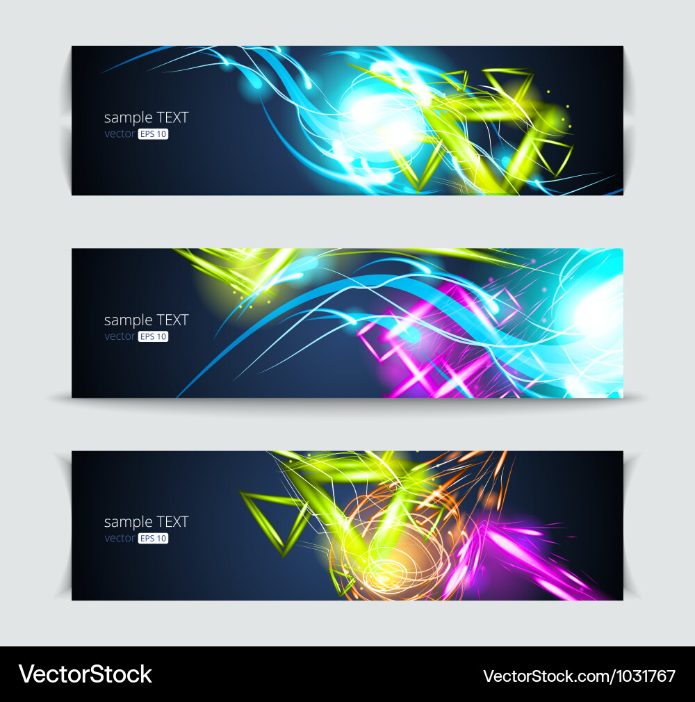 Abstract Banner Set - Dynamic Headers Vector Image