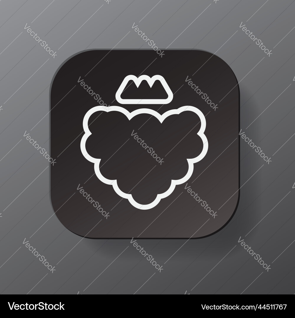 Black square button with raspberry fruit icon Black square button with raspberry fruit icon Vector Image