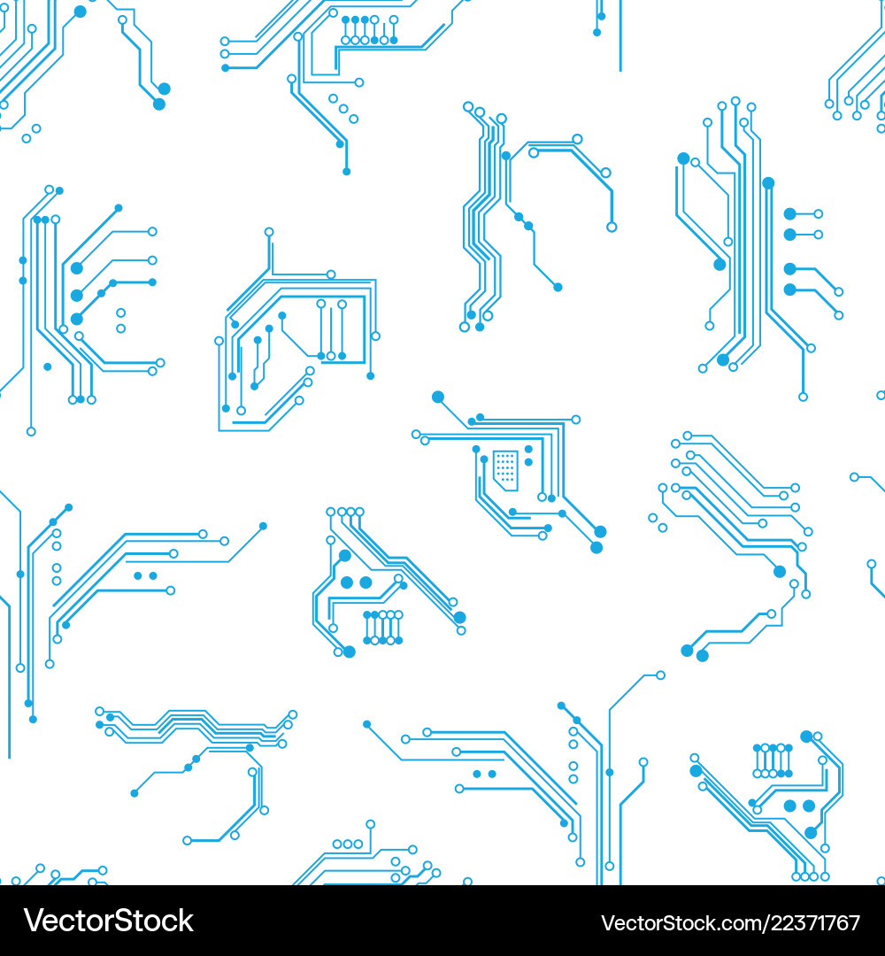 Circuit board elements seamless pattern background Circuit board elements seamless pattern background vector image