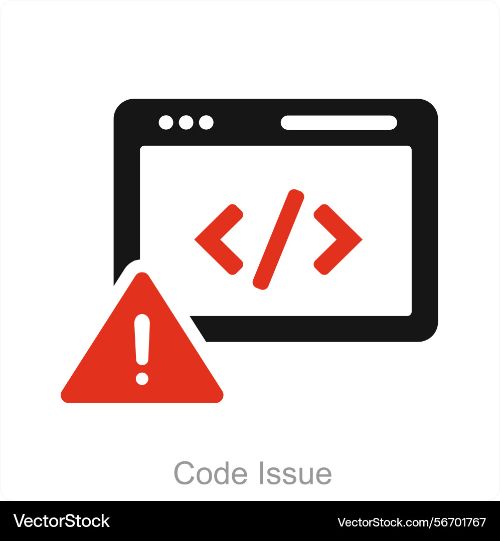 Code issue and error icon concept vector image