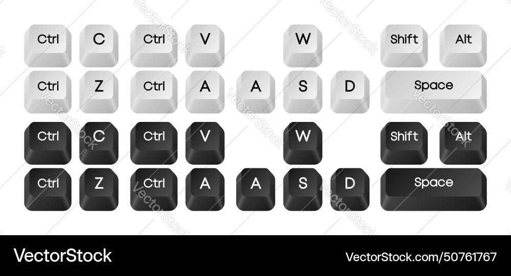 Computer key combinations set Computer key combinations set vector image