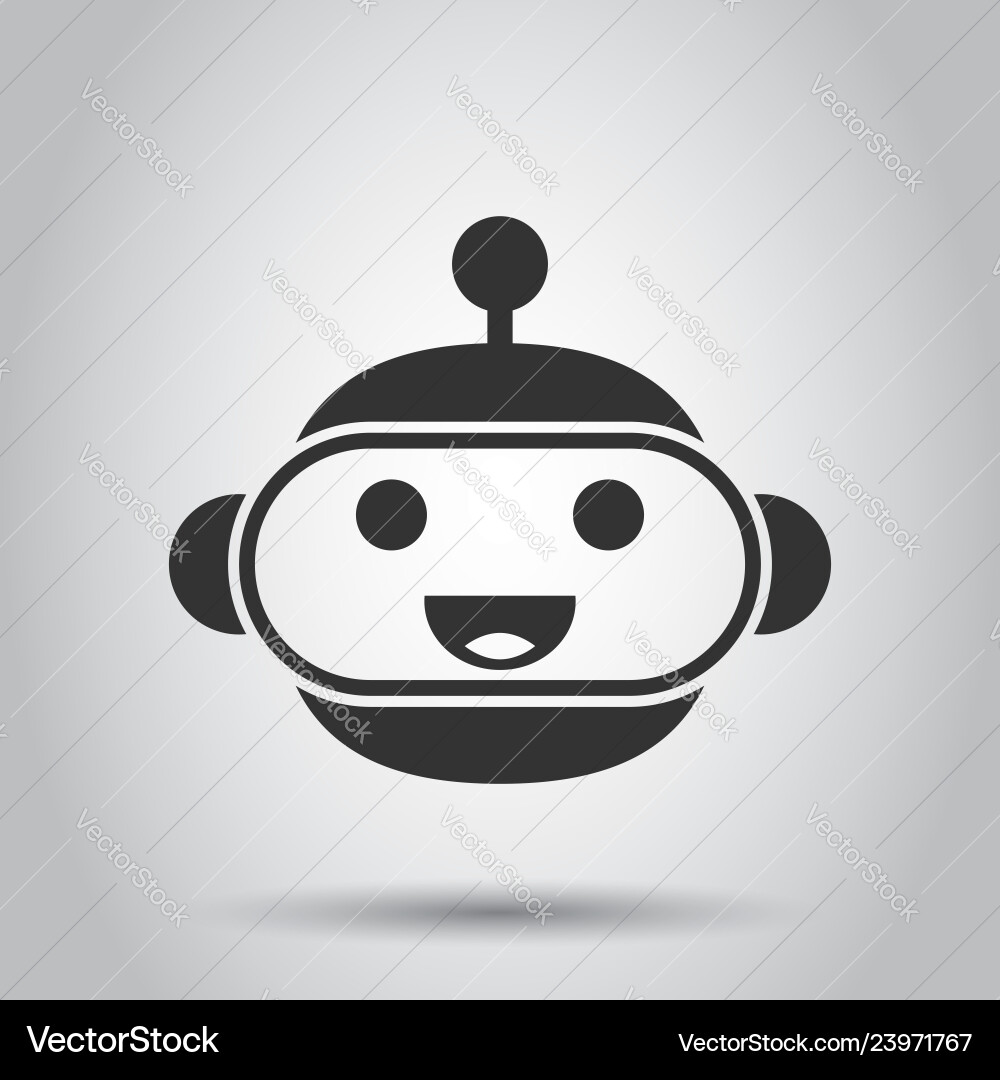 Cute robot chatbot icon in flat style bot Cute robot chatbot icon in flat style bot vector image