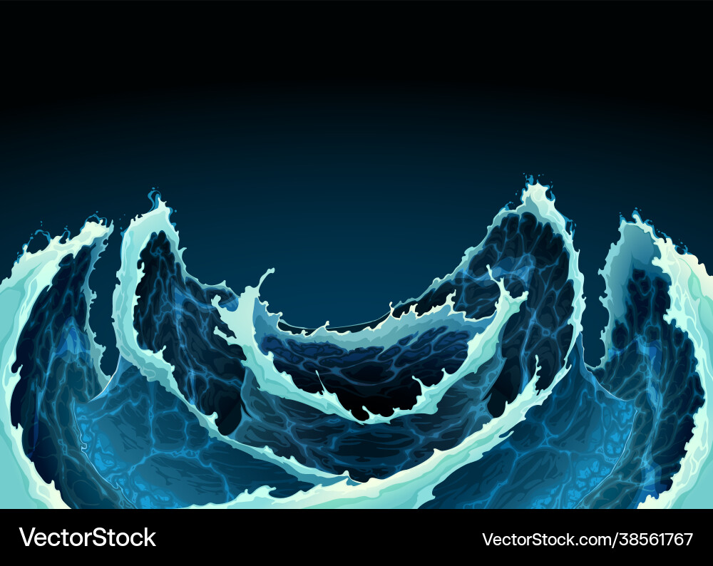 Dynamic Ocean Waves Royalty Free Vector Image - VectorStock