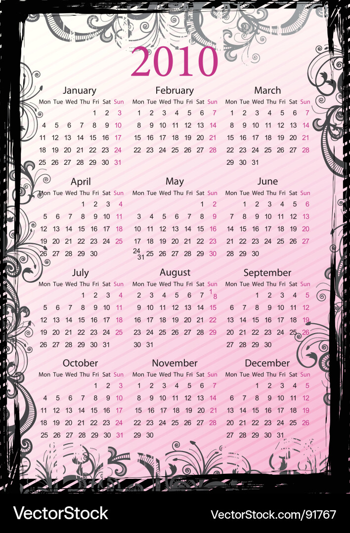 Elegant Calendar Border Vector Image