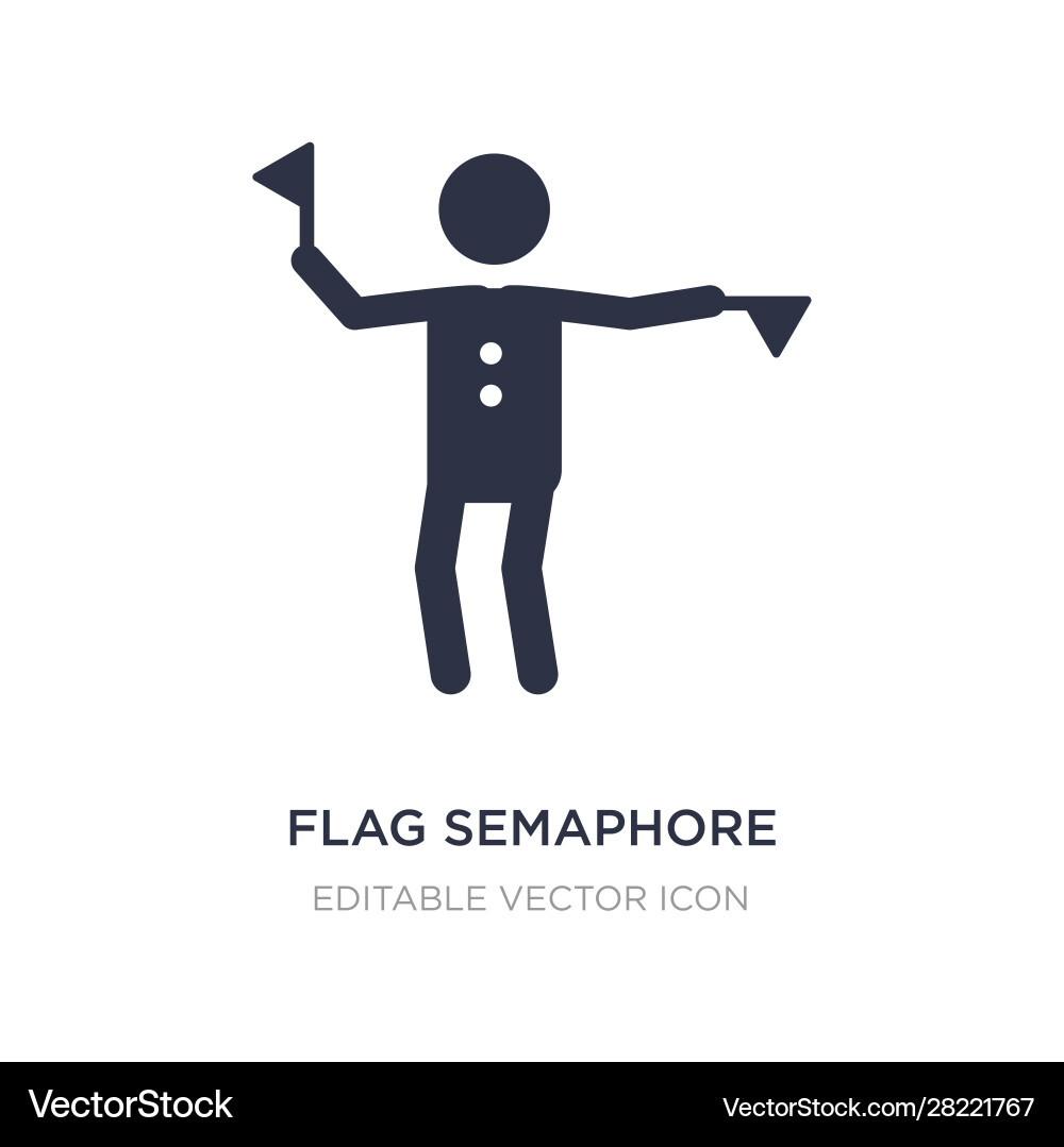 Flag semaphore language icon on white background Flag semaphore language icon on white background Vector Image