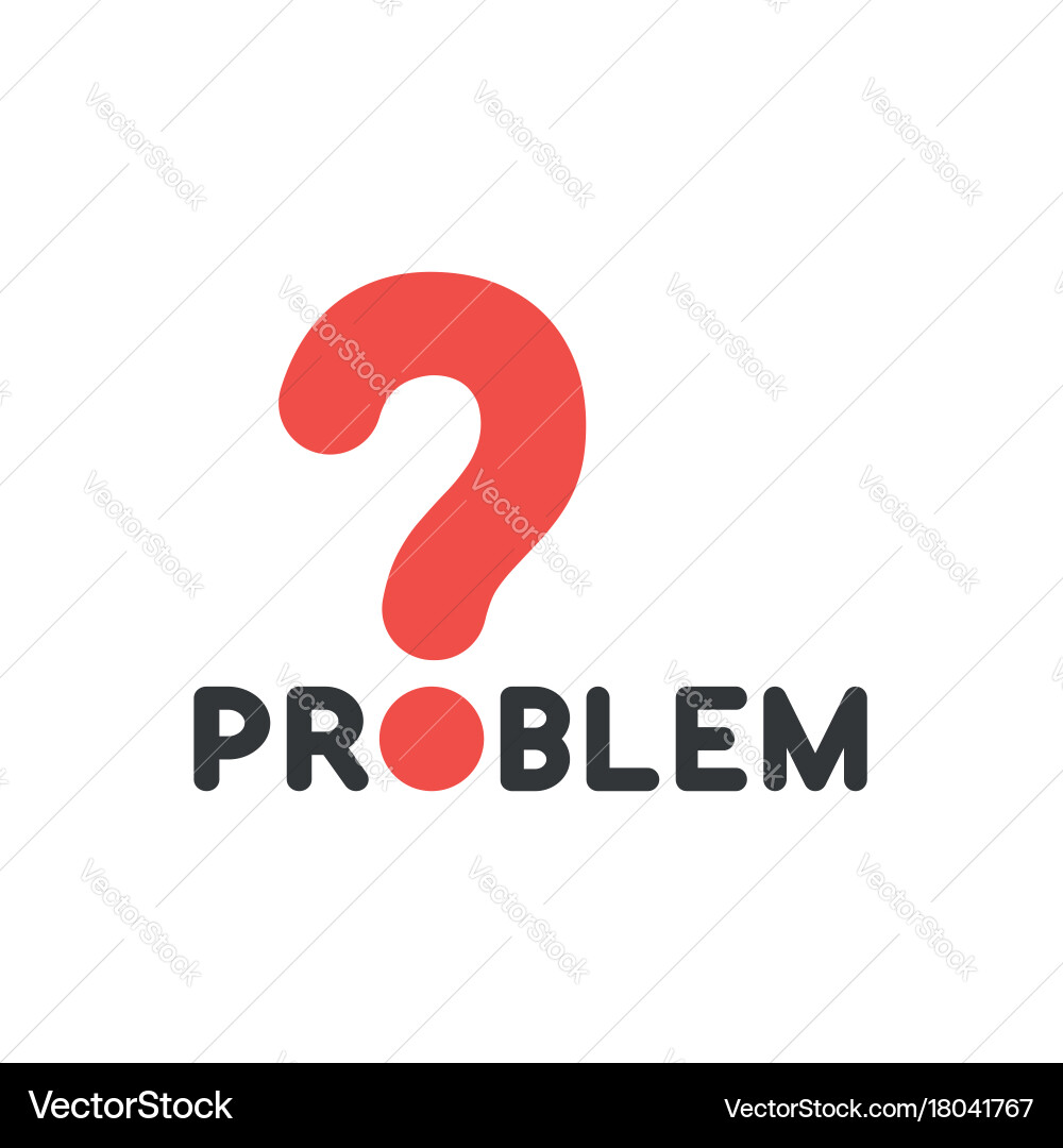 Flat design style concept problem text vector image