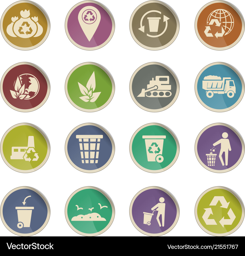 Garbage icon set vector image