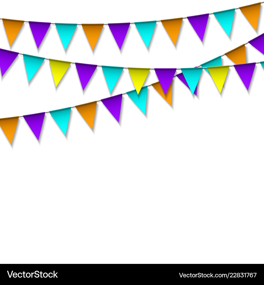 Garland with colorful pennants Garland with colorful pennants vector image