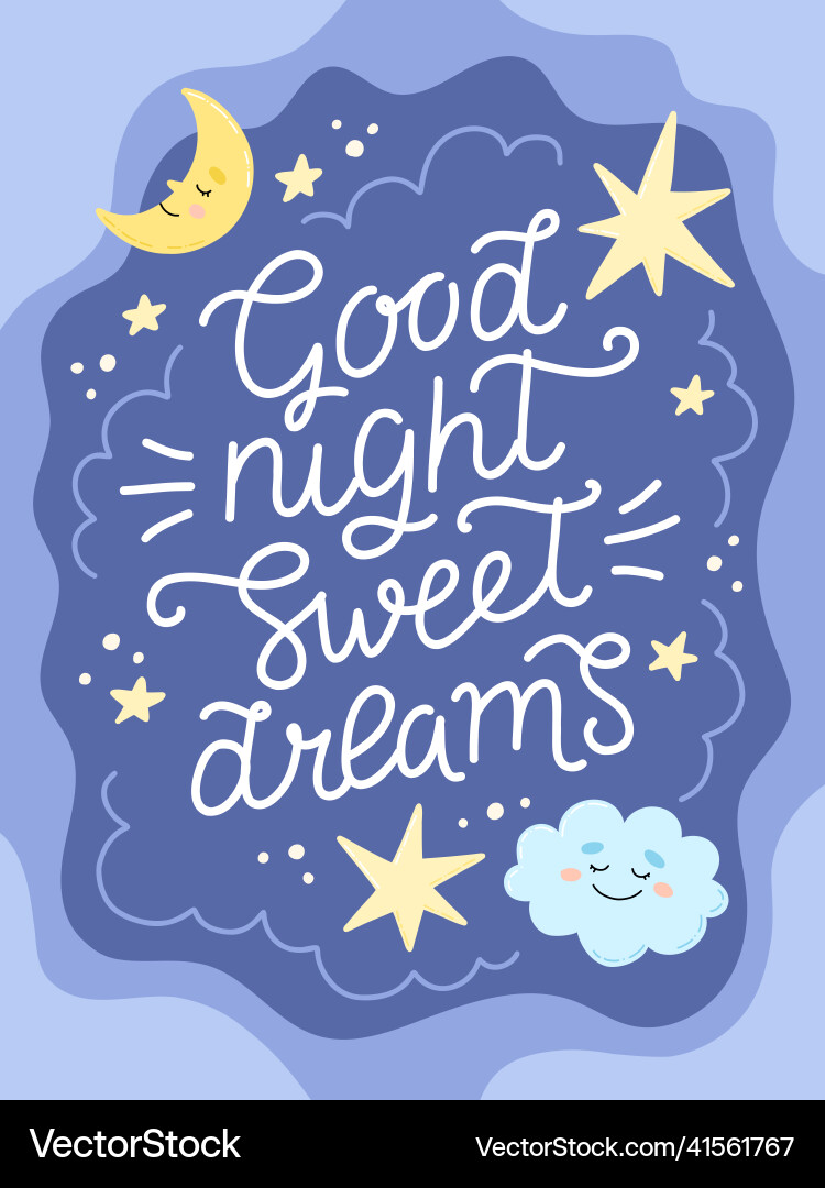Gute Nacht süße Träume Poster oder Kartenvorlage Gute Nacht süße Träume Poster oder Kartenvorlage vektorbild