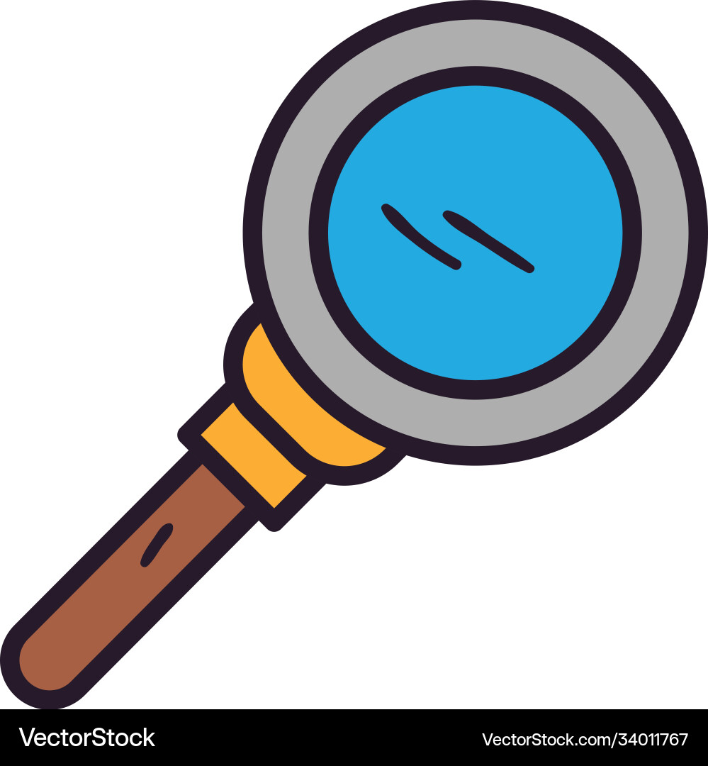 Lupe line and fill style icon design Lupe line and fill style icon design Vector Image
