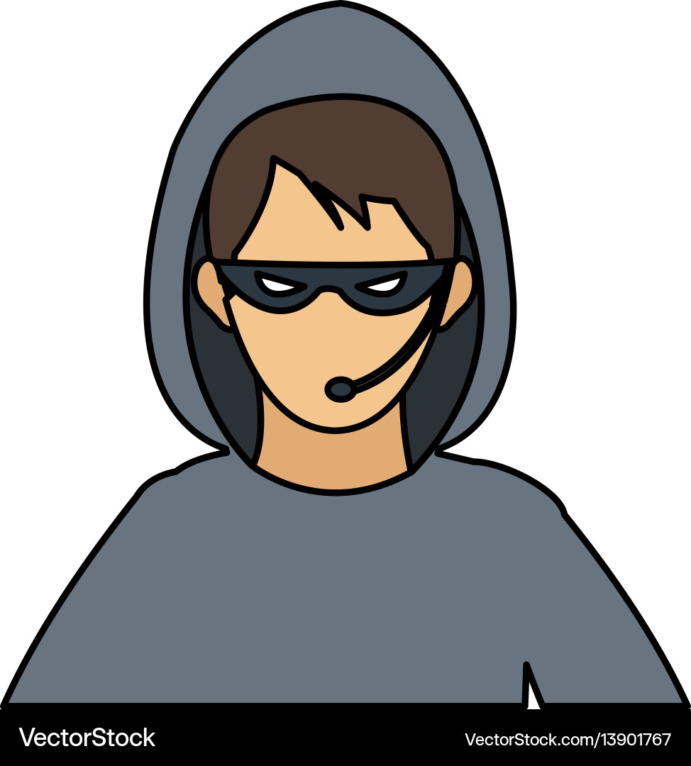 Man hacker icon image Vector Image