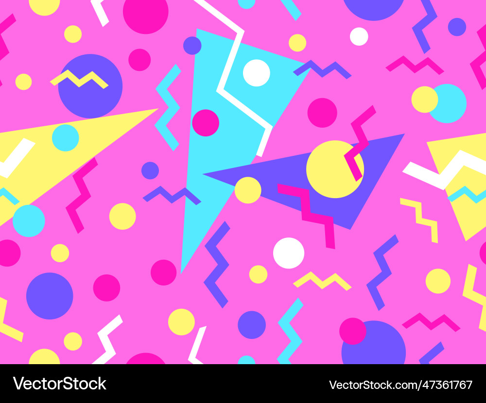 Memphis seamless pattern with geometric shapes Memphis seamless pattern with geometric shapes vector image