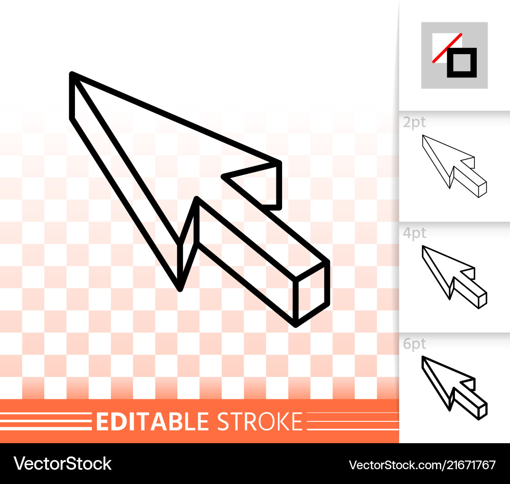 Mouse cursor simple black line icon Mouse cursor simple black line icon vector image