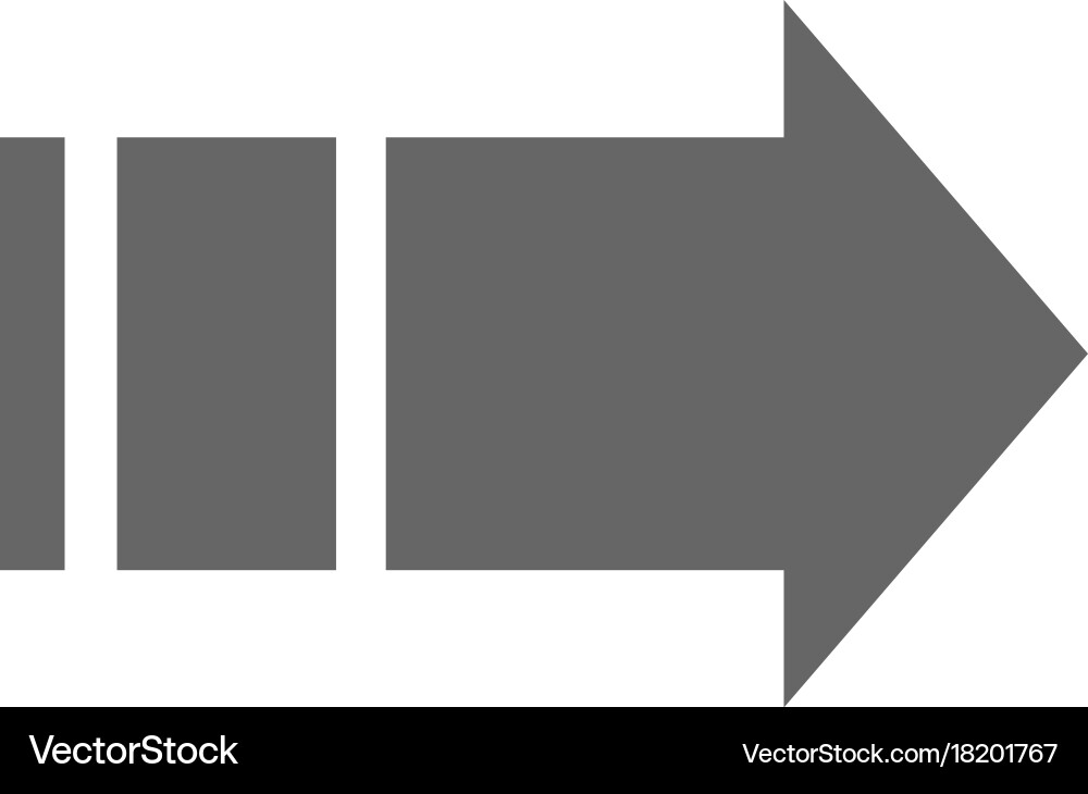 Pointer arrow in modern flat style button vector image
