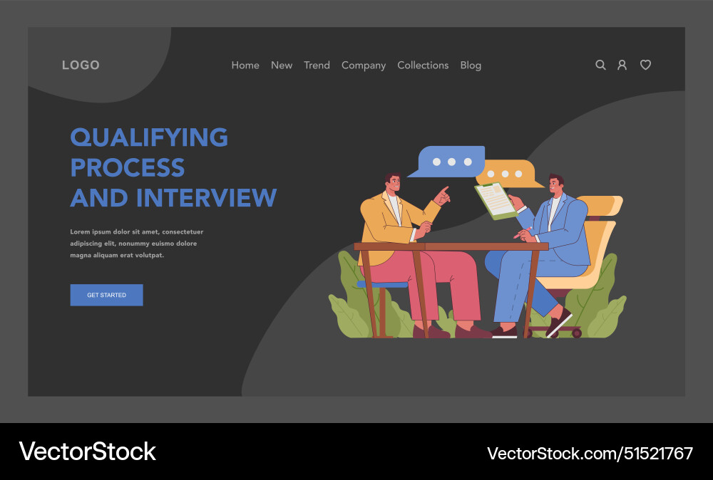Qualifying process and interview flat Vector Image