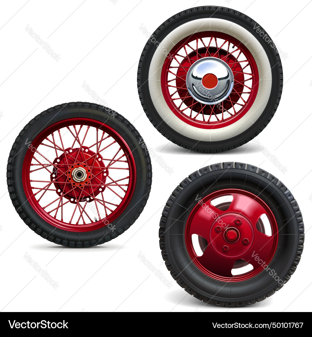 Retro Red Wheels vector image
