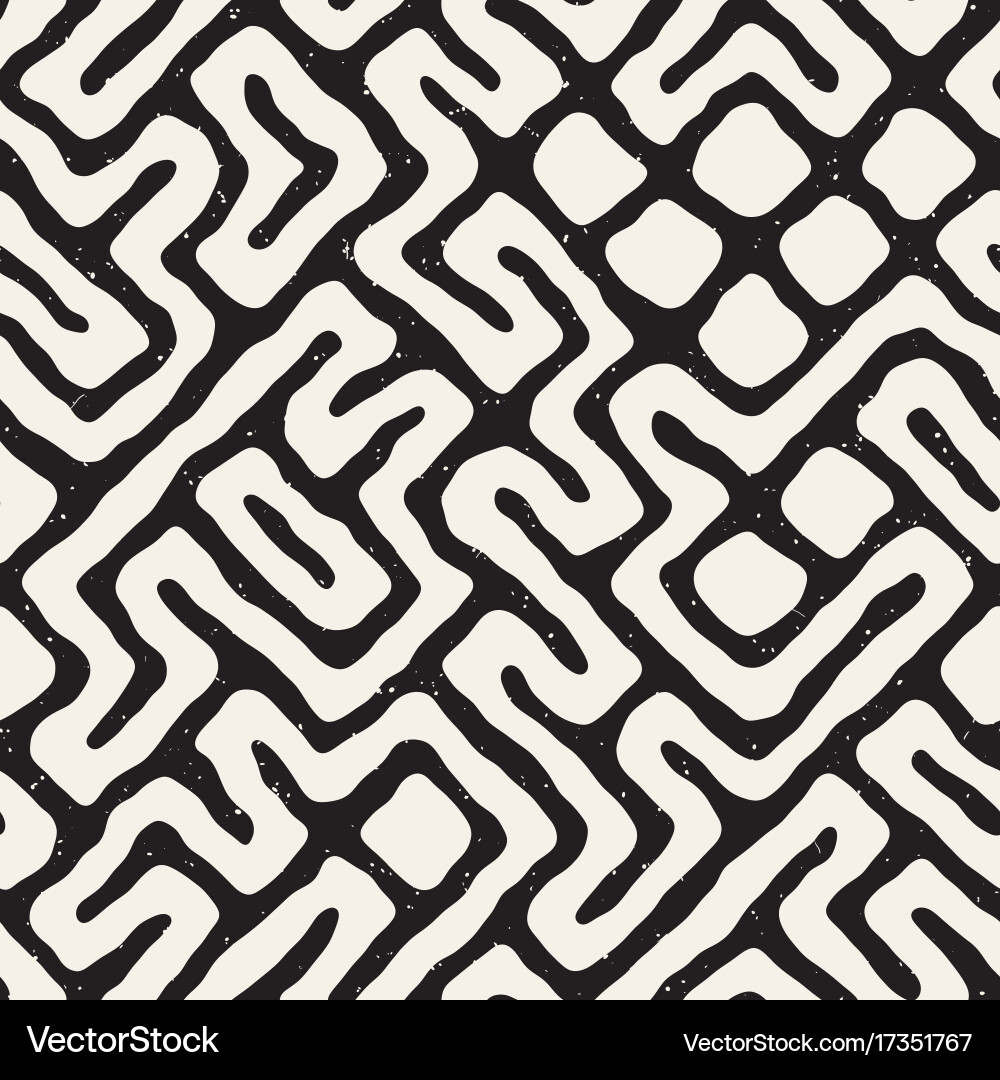 Seamless pattern with maze lines monochrome Vector Image