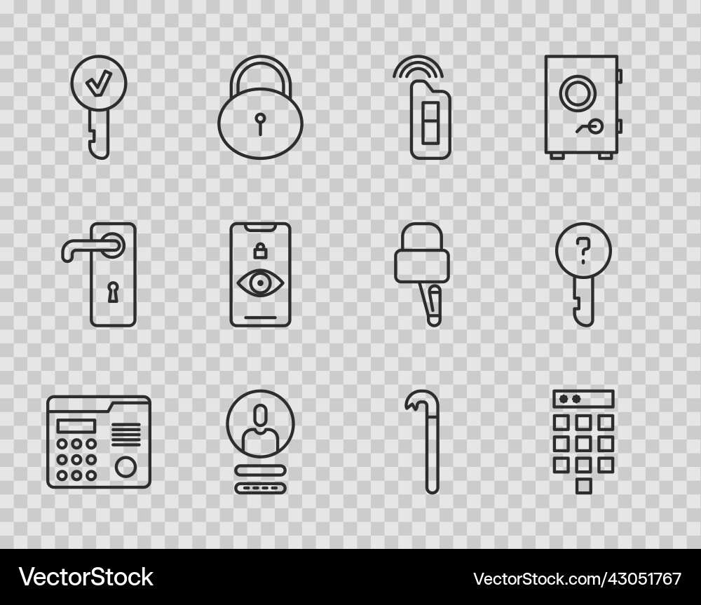 Set line house intercom system password Set line house intercom system password vector image
