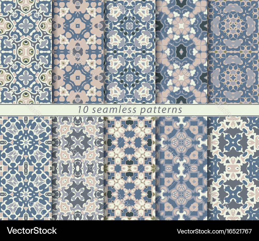 Set of seamless abstract pattern vector image