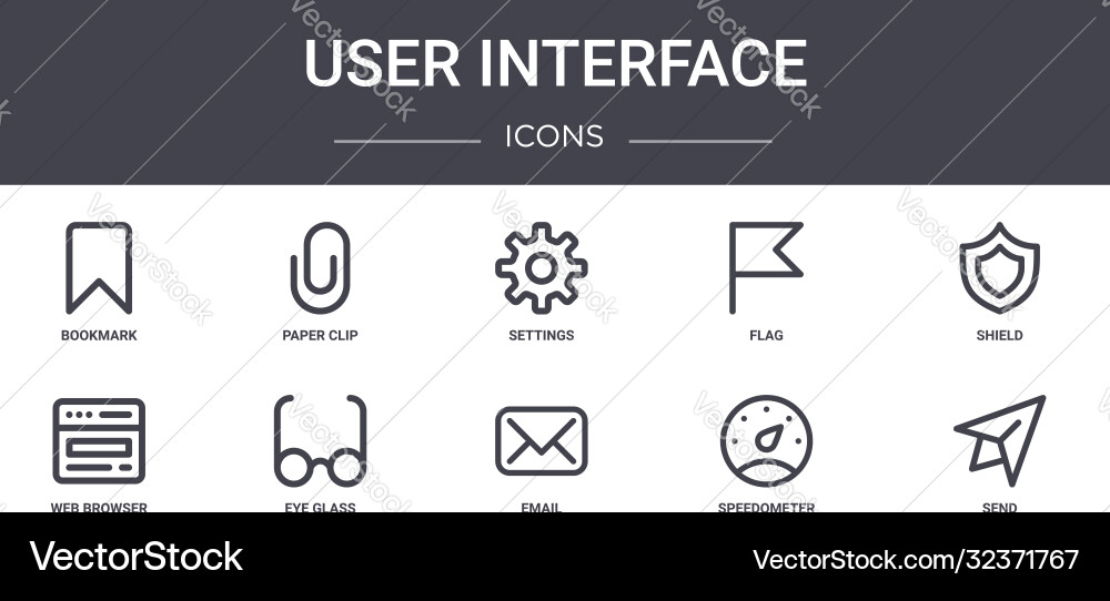 User interface concept line icons set contains User interface concept line icons set contains vector image