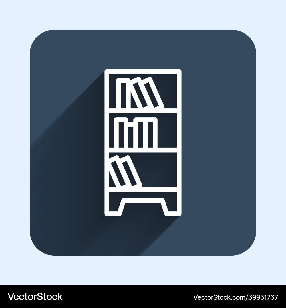 White line library bookshelf icon isolated White line library bookshelf icon isolated Vector Image