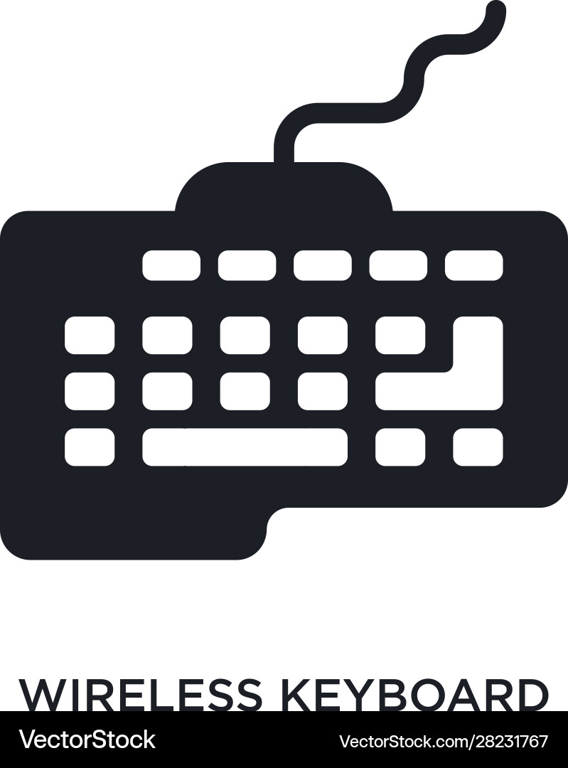 Wireless keyboard isolated icon simple element Vector Image