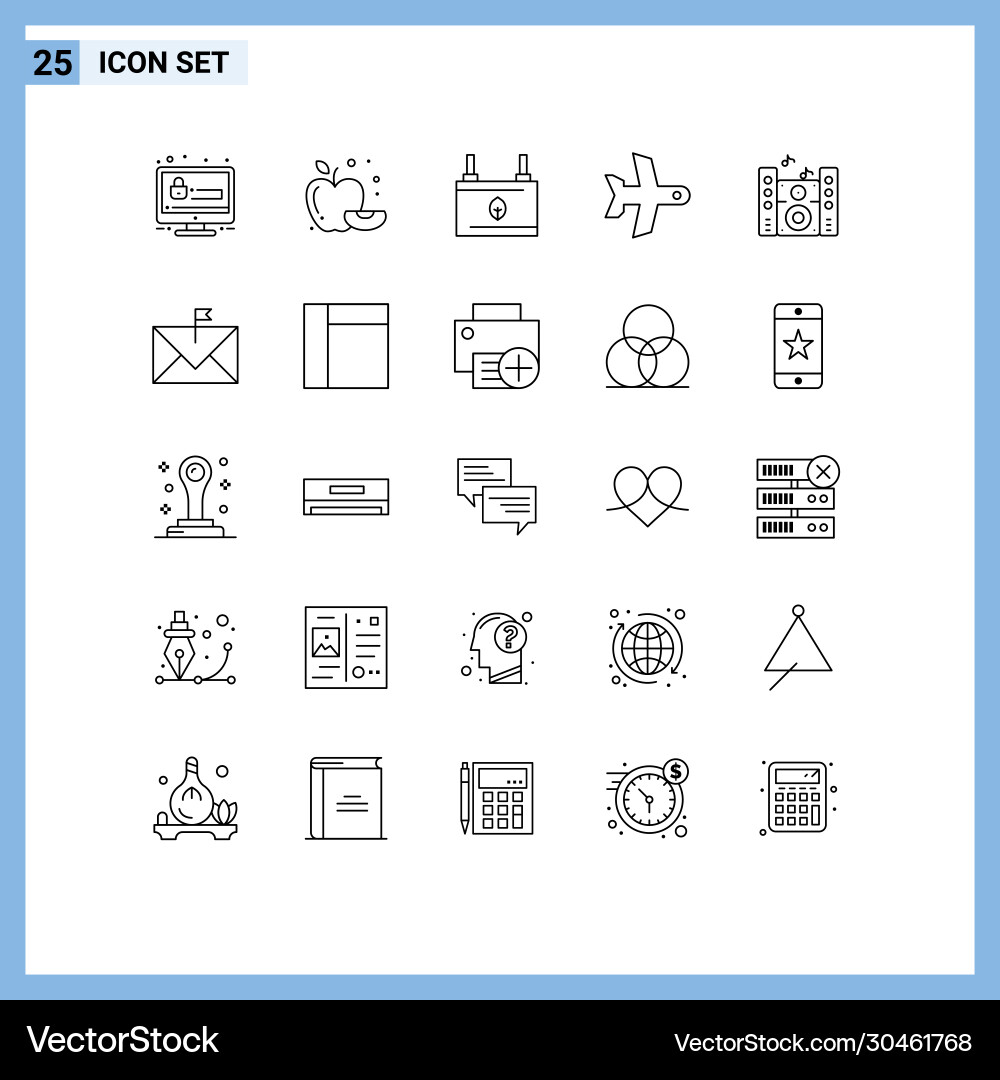 25 universal lines set for web and mobile Vector Image