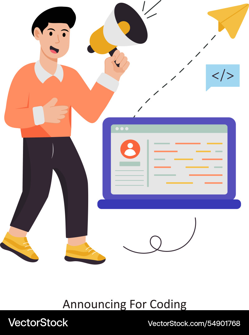 Announcing for coding eps 10 vector image