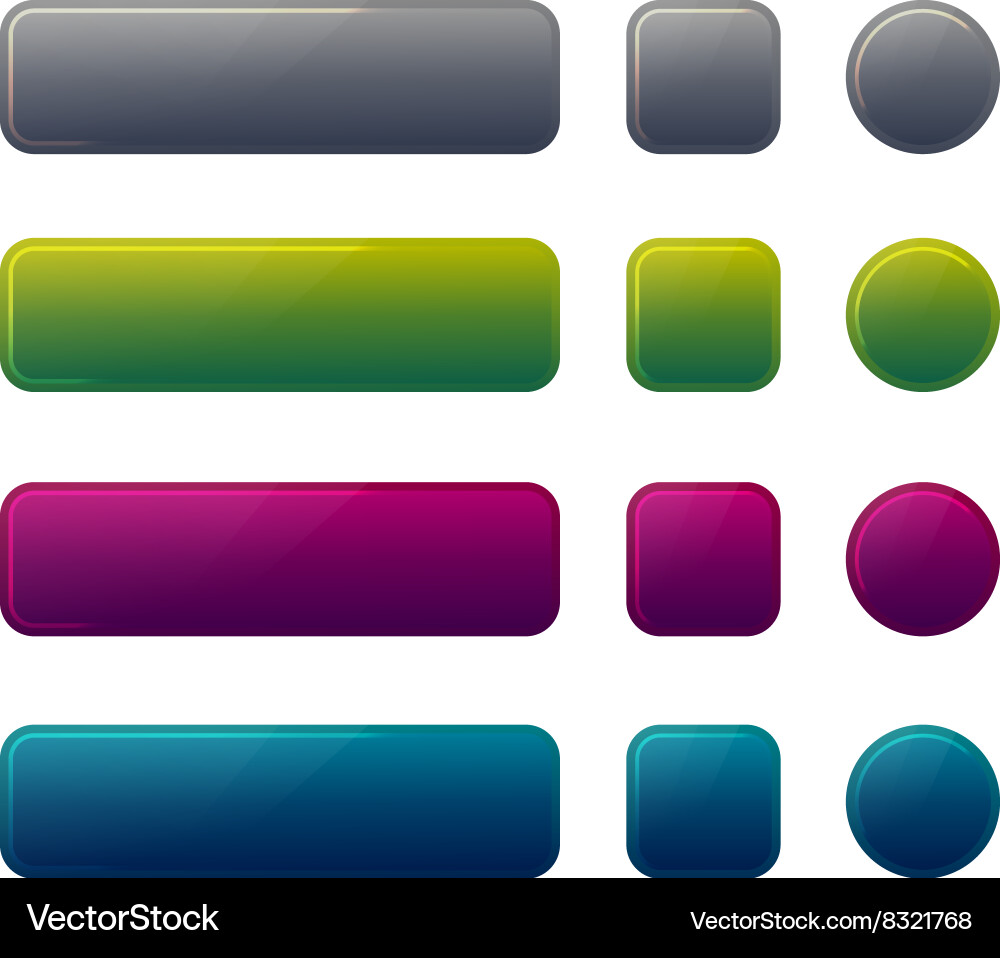 Blank web glossy buttons vector image