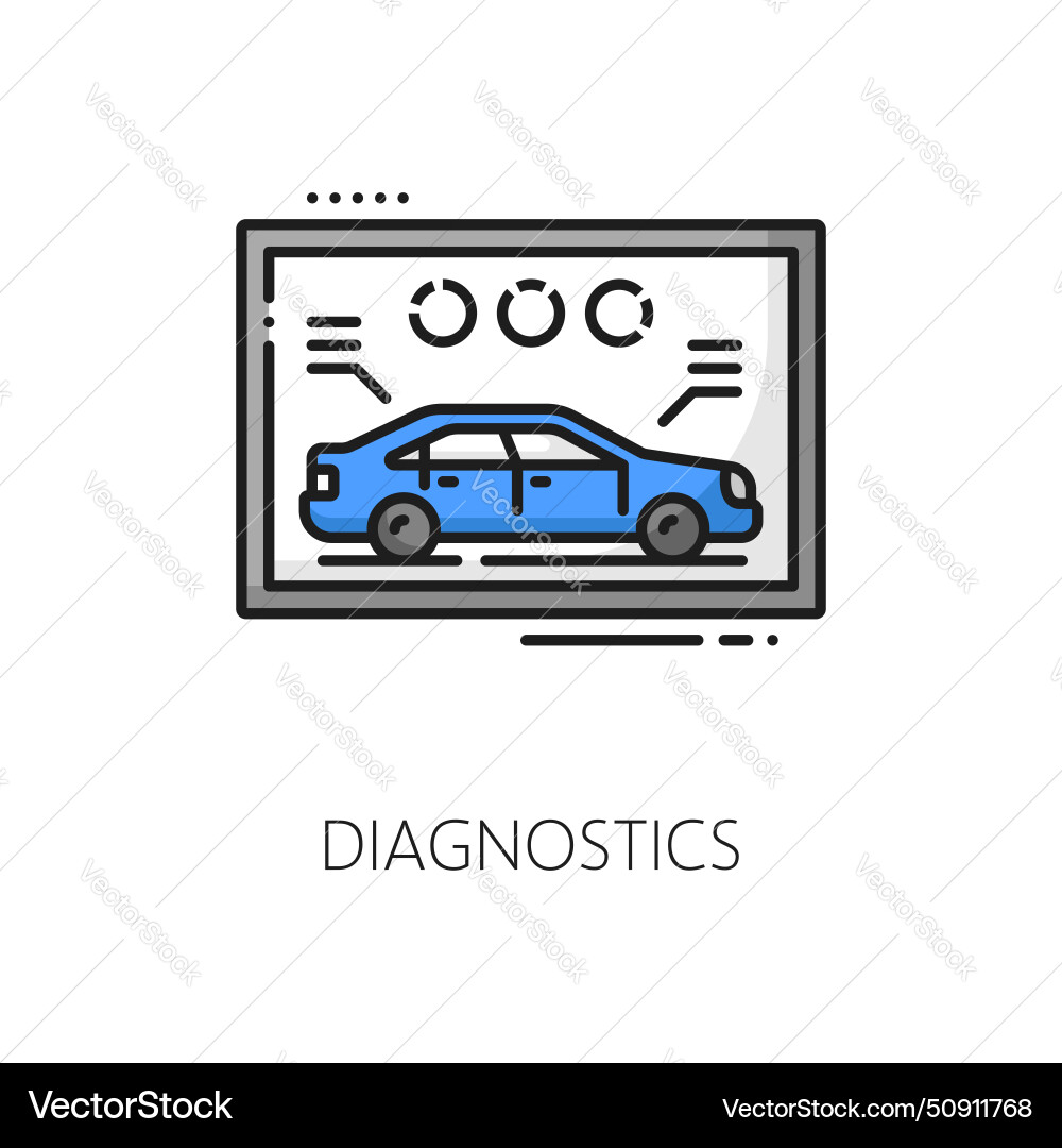 Car diagnostics line icon dealership auto service Vector Image