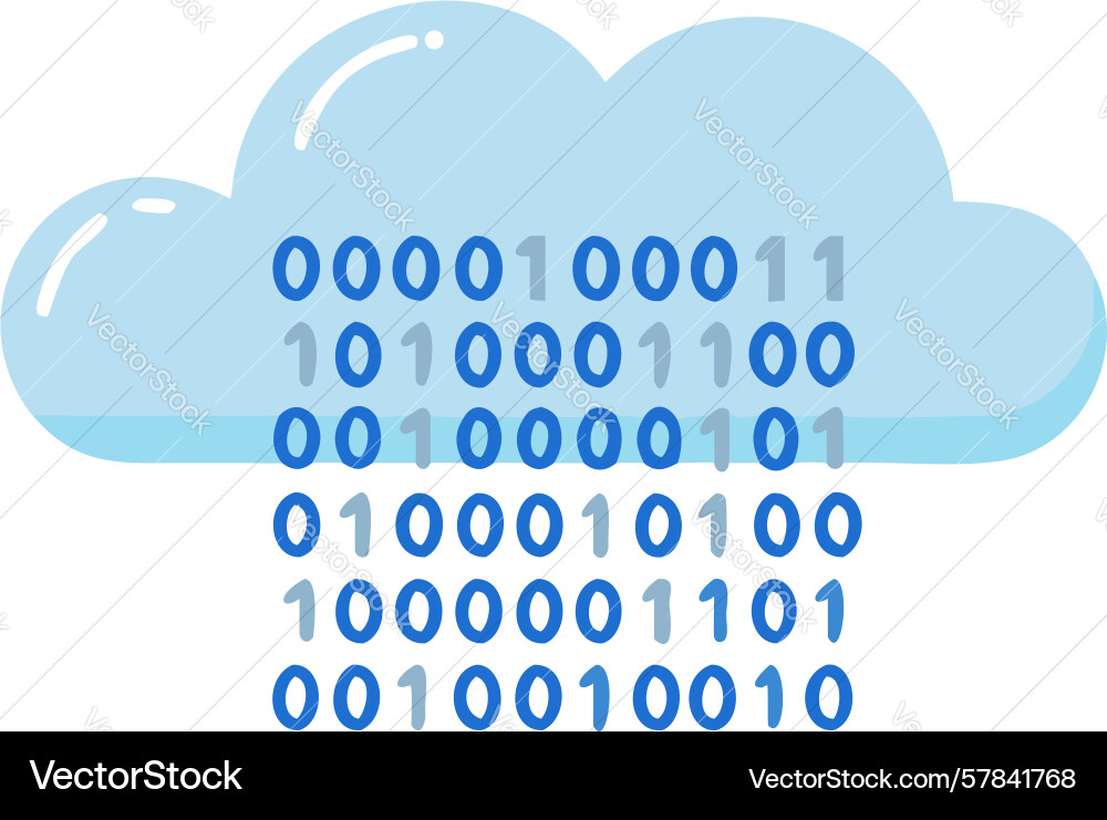 Cloud with detailed binary sequences for data vector image